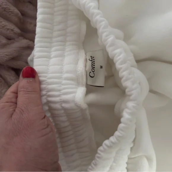 Set -2 !! M Comfrt White Zip-Up Hoodie and sweatpants M - Picture 7 of 9